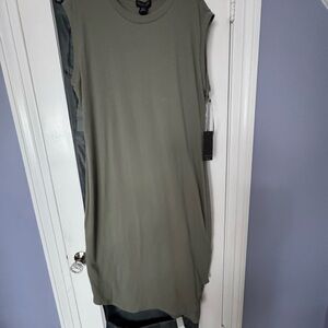 Rachel Zoe Olive Green Midi Shift Dress